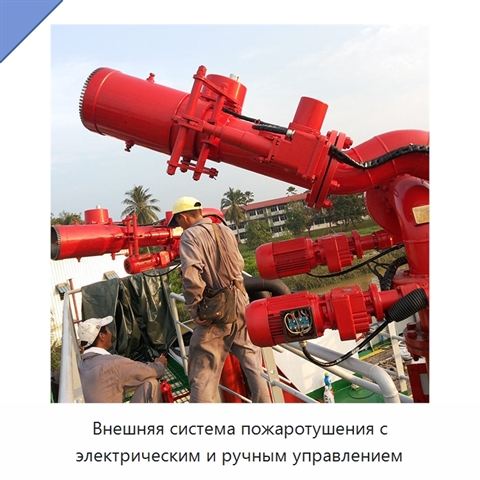 Внешняя система пожаротушения с электрическим и ручным управлением