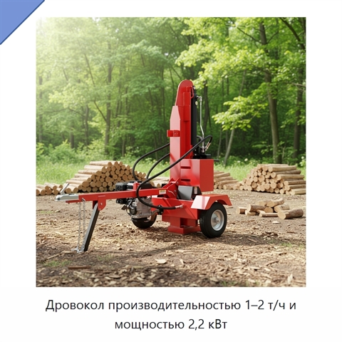Дровокол производительностью 1–2 т/ч и мощностью 2,2 кВт