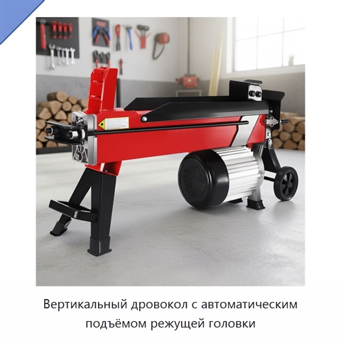 Вертикальный дровокол с автоматическим подъёмом режущей головки