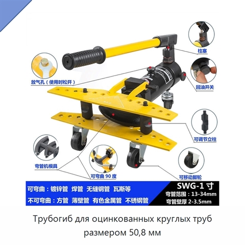Трубогиб для оцинкованных круглых труб размером 50,8 мм