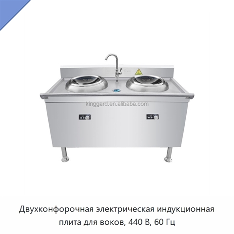 Двухконфорочная электрическая индукционная плита для воков, 440 В, 60 Гц