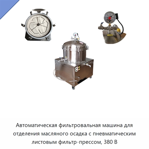 Автоматическая фильтровальная машина для отделения масляного осадка с пневматическим листовым фильтр-прессом, 380 В