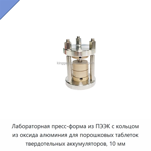 Лабораторная пресс-форма из ПЭЭК с кольцом из оксида алюминия для порошковых таблеток твердотельных аккумуляторов, 10 мм