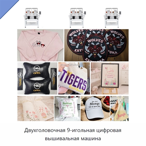 Двухголовочная 9-игольная цифровая вышивальная машина