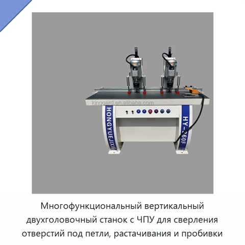 Многофункциональный вертикальный двухголовочный станок с ЧПУ для сверления отверстий под петли, растачивания и пробивки