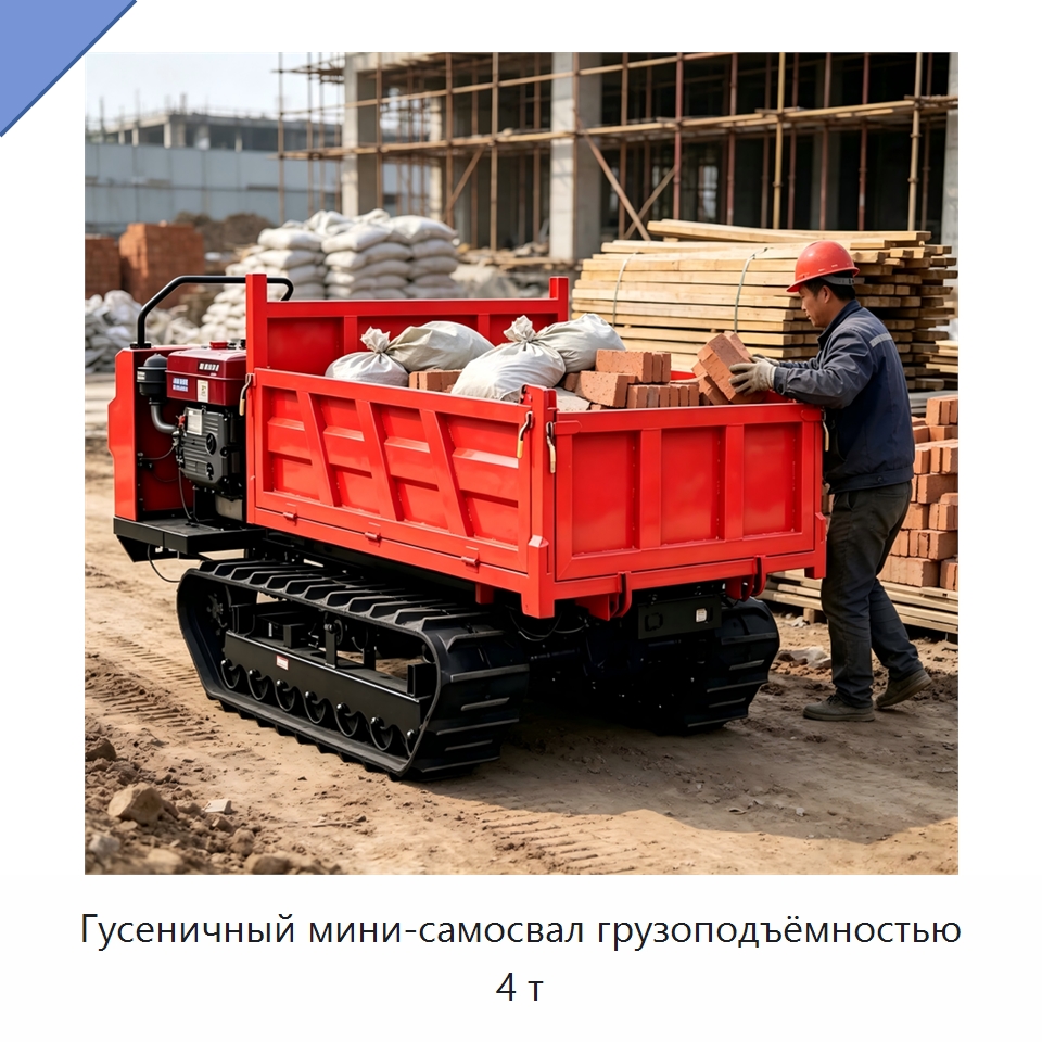 Гусеничный мини-самосвал грузоподъёмностью 4 т