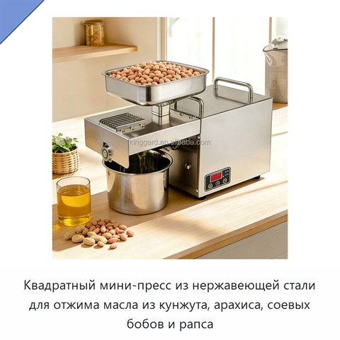 Квадратный мини-пресс из нержавеющей стали для отжима масла из кунжута, арахиса, соевых бобов и рапса