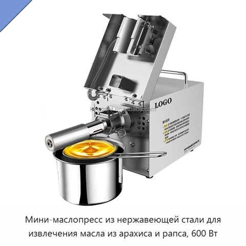 Мини-маслопресс из нержавеющей стали для извлечения масла из арахиса и рапса, 600 Вт