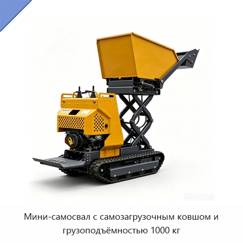 Мини-самосвал с самозагрузочным ковшом и грузоподъёмностью 1000 кг