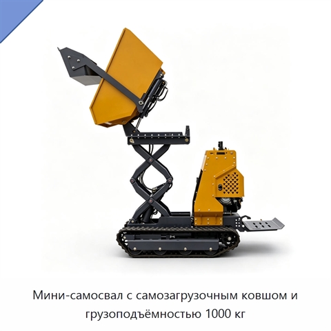 Мини-самосвал с самозагрузочным ковшом и грузоподъёмностью 1000 кг