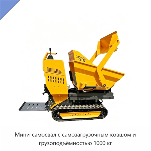 Мини-самосвал с самозагрузочным ковшом и грузоподъёмностью 1000 кг