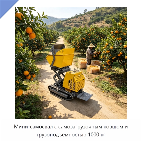 Мини-самосвал с самозагрузочным ковшом и грузоподъёмностью 1000 кг