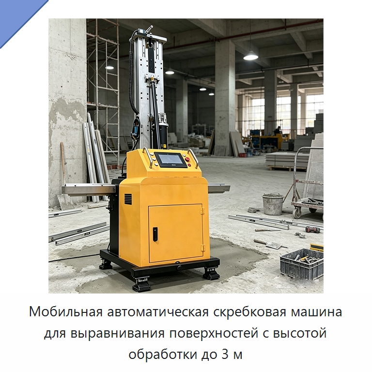Мобильная автоматическая скребковая машина для выравнивания поверхностей с высотой обработки до 3 м