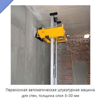 Переносная автоматическая штукатурная машина для стен, толщина слоя 5–30 мм