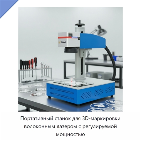 Портативный станок для 3D-маркировки волоконным лазером с регулируемой мощностью