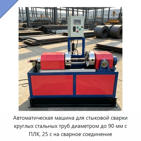 Автоматическая машина для стыковой сварки круглых стальных труб диаметром до 90 мм с ПЛК, 25 с на сварное соединение
