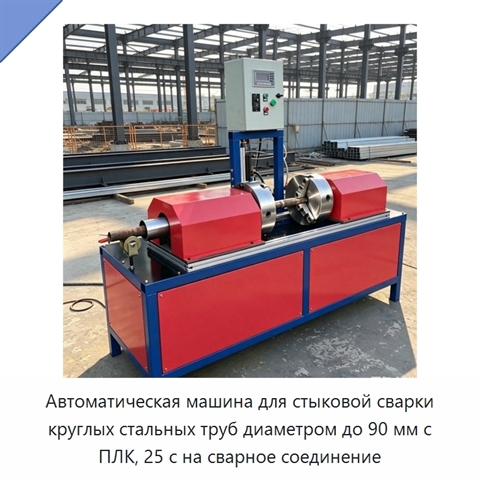 Автоматическая машина для стыковой сварки круглых стальных труб диаметром до 90 мм с ПЛК, 25 с на сварное соединение