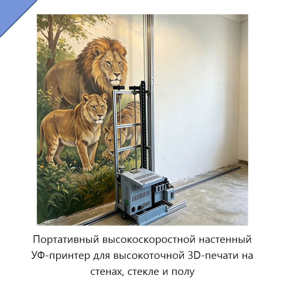 Портативный высокоскоростной настенный УФ-принтер для высокоточной 3D-печати на стенах, стекле и полу — Специальная строительная техника