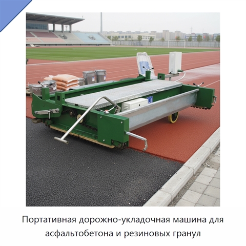 Портативная дорожно-укладочная машина для асфальтобетона и резиновых гранул