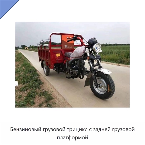 Бензиновый грузовой трицикл с задней грузовой платформой