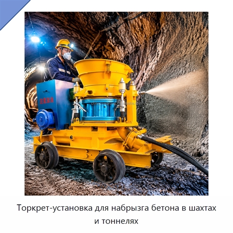 Торкрет-установка для набрызга бетона в шахтах и тоннелях