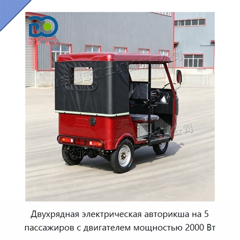 Двухрядная электрическая авторикша на 5 пассажиров с двигателем мощностью 2000 Вт