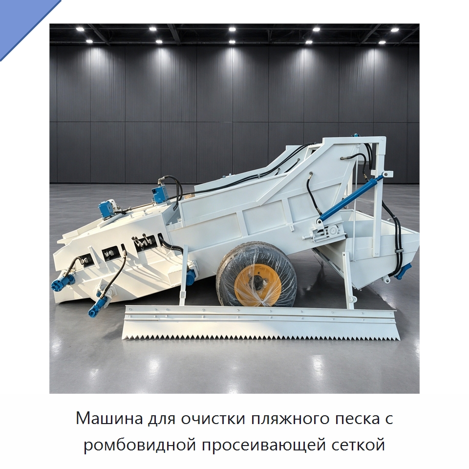 Машина для очистки пляжного песка с ромбовидной просеивающей сеткой — Специальная строительная техника