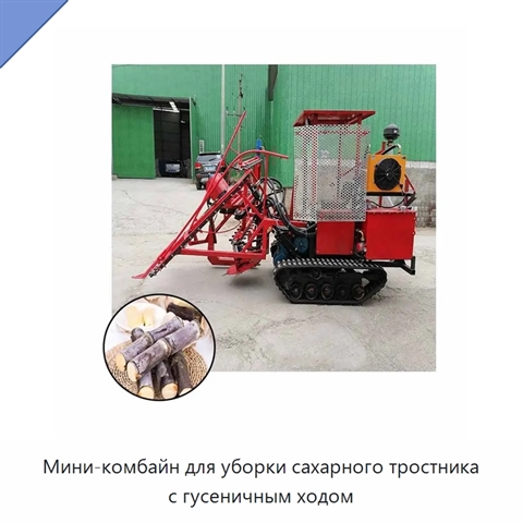 Мини-комбайн для уборки сахарного тростника с гусеничным ходом