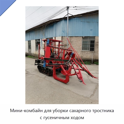 Мини-комбайн для уборки сахарного тростника с гусеничным ходом