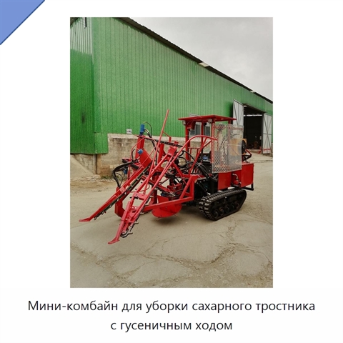 Мини-комбайн для уборки сахарного тростника с гусеничным ходом