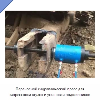 Переносной гидравлический пресс для запрессовки втулок и установки подшипников