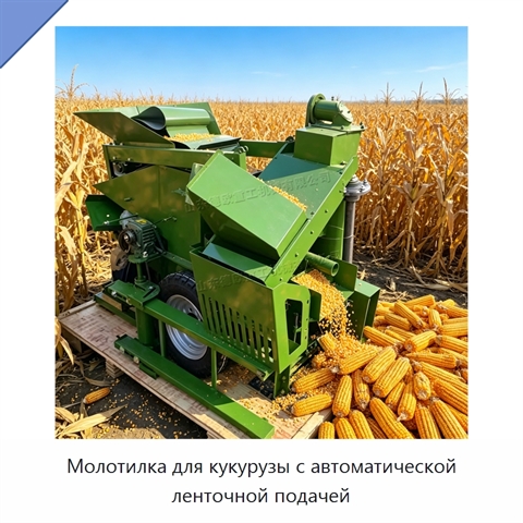 Молотилка для кукурузы с автоматической ленточной подачей