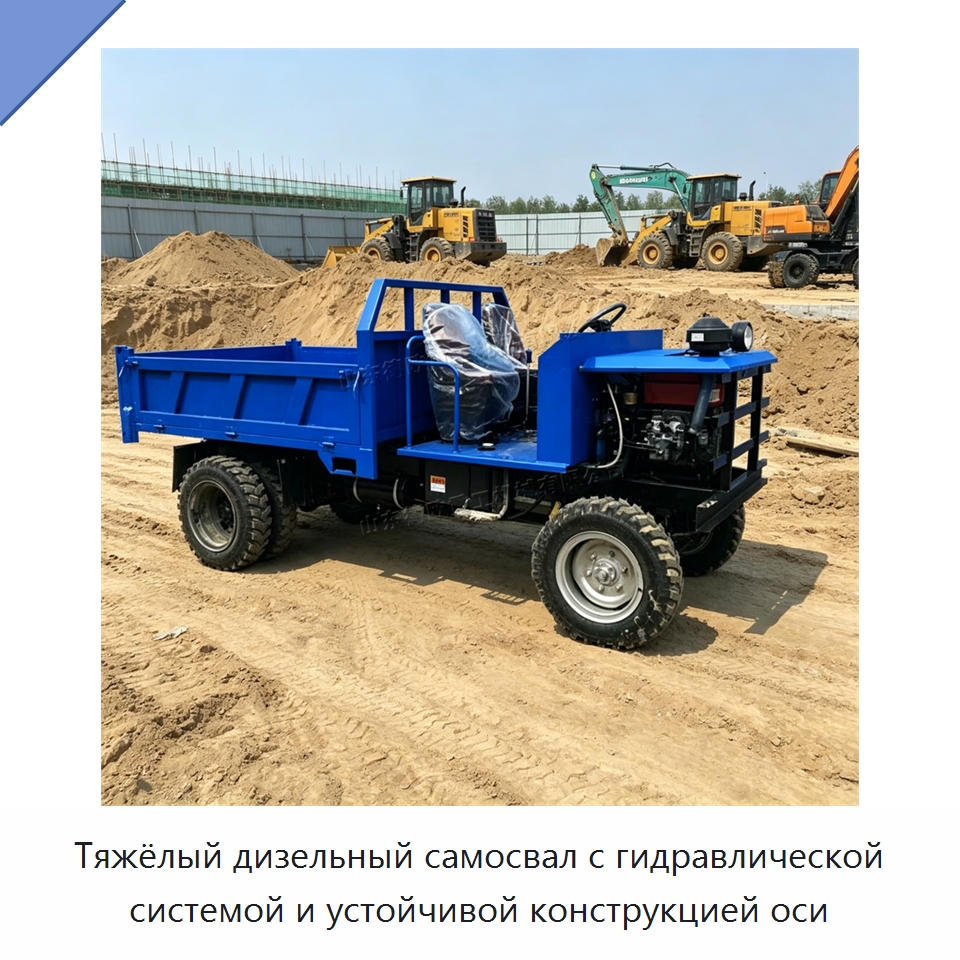 Тяжёлый дизельный самосвал с гидравлической системой и устойчивой конструкцией оси — Специальные машины и промышленное оборудование