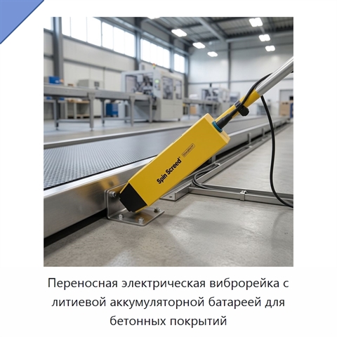 Переносная электрическая виброрейка с литиевой аккумуляторной батареей для бетонных покрытий