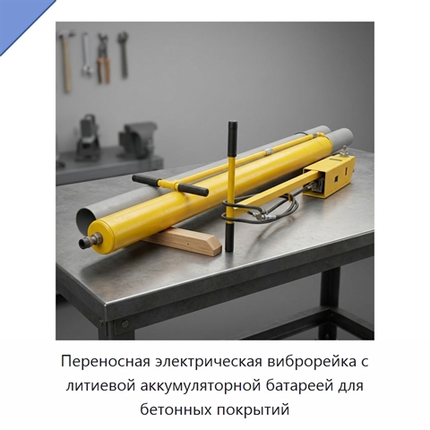 Переносная электрическая виброрейка с литиевой аккумуляторной батареей для бетонных покрытий
