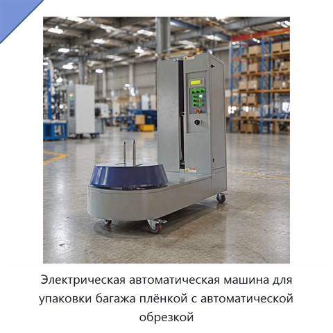Электрическая автоматическая машина для упаковки багажа плёнкой с автоматической обрезкой