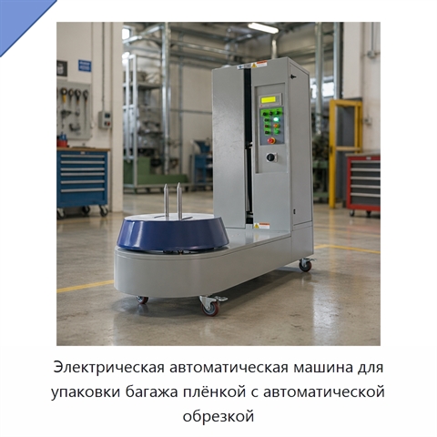 Электрическая автоматическая машина для упаковки багажа плёнкой с автоматической обрезкой