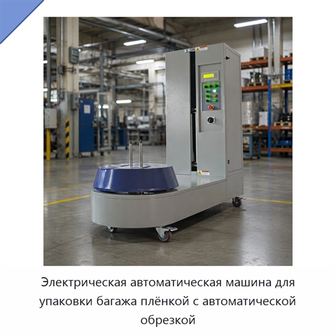Электрическая автоматическая машина для упаковки багажа плёнкой с автоматической обрезкой