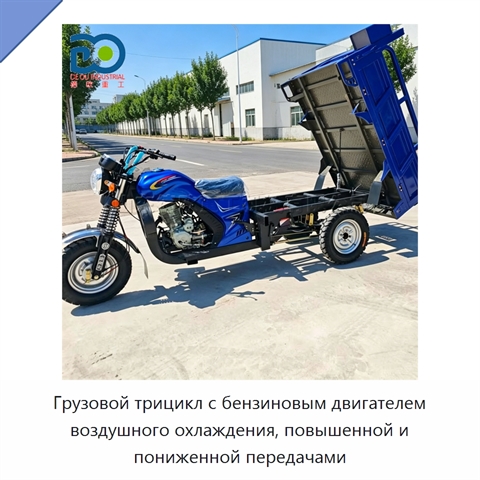 Грузовой трицикл с бензиновым двигателем воздушного охлаждения, повышенной и пониженной передачами