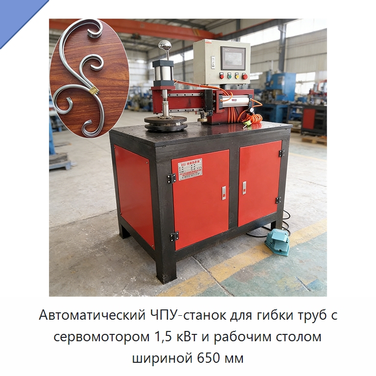 Автоматический ЧПУ-станок для гибки труб с сервомотором 1,5 кВт и рабочим столом шириной 650 мм — Листообрабатывающее оборудование
