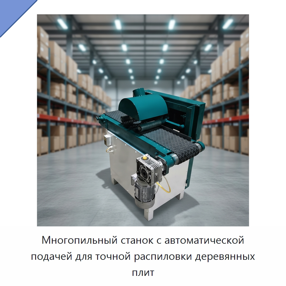 Многопильный станок с автоматической подачей для точной распиловки деревянных плит — Пильные станки по дереву