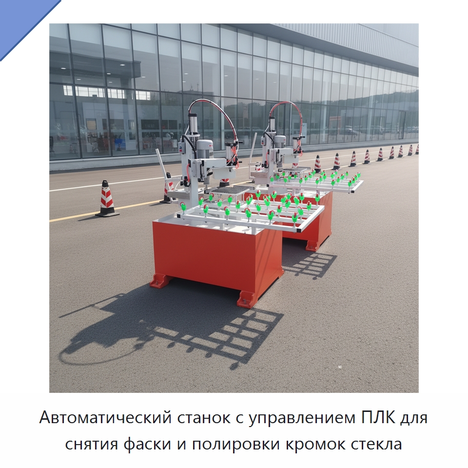 Автоматический станок с управлением ПЛК для снятия фаски и полировки кромок стекла — Оборудование для производства стекла