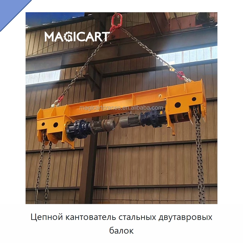 Цепной кантователь стальных двутавровых балок — Краны