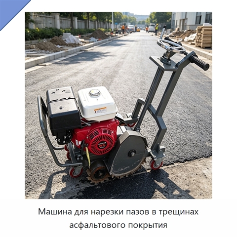Машина для нарезки пазов в трещинах асфальтового покрытия