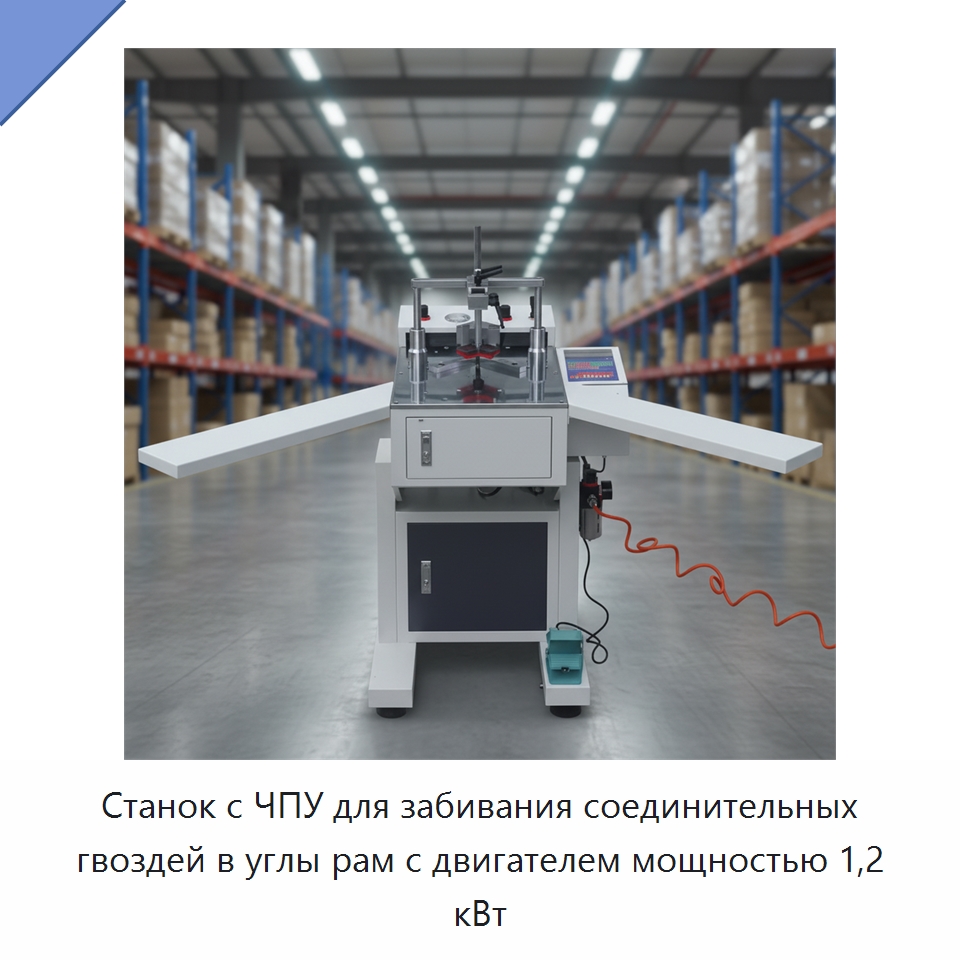 Станок с ЧПУ для забивания соединительных гвоздей в углы рам с двигателем мощностью 1,2 кВт — Специальное деревообрабатывающее оборудование
