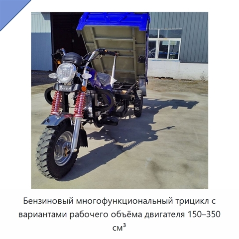 Бензиновый многофункциональный трицикл с вариантами рабочего объёма двигателя 150–350 см³