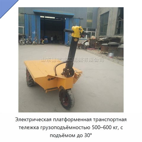 Электрическая платформенная транспортная тележка грузоподъёмностью 500–600 кг, с подъёмом до 30°