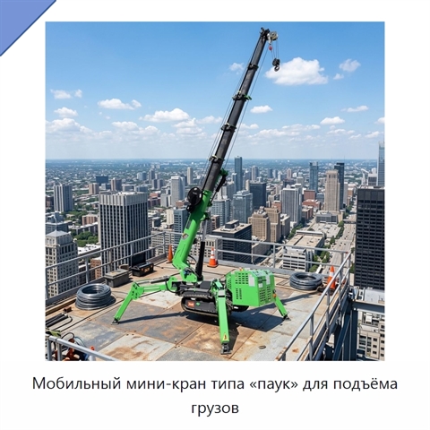 Мобильный мини-кран типа «паук» для подъёма грузов