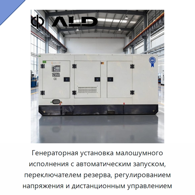 Генераторная установка малошумного исполнения с автоматическим запуском, переключателем резерва, регулированием напряжения и дистанционным управлением — Дизельные генераторы