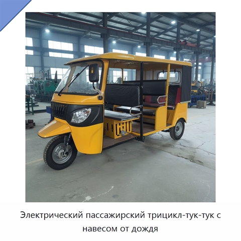 Электрический пассажирский трицикл-тук-тук с навесом от дождя